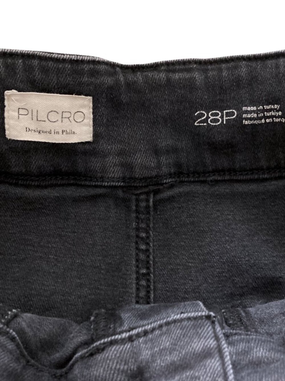 Pilcro x Anthropologie Wide Leg Cropped Utility High Rise Jeans Size 28P Black - Picture 2 of 9